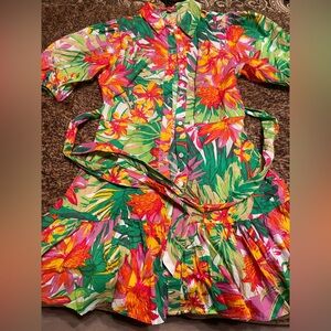 Vibrant Floral Button-Up Dress